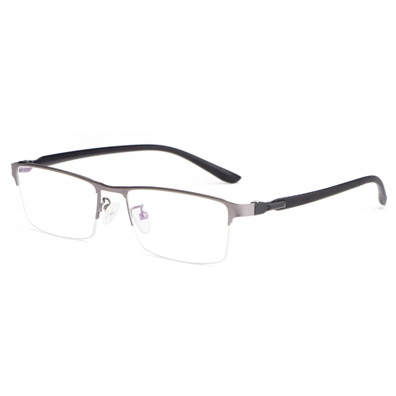 

Logorela Optical Spectacles Business Alloy Eyeglasses Frame For Men Eyewear Half Rim Glasses Black Blue Gray Brown 4 Colors