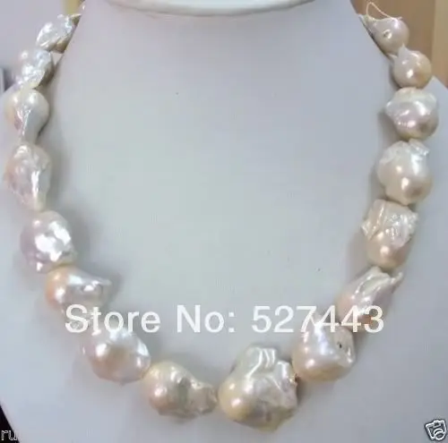 

Wholesale free shipping >>Jewellery Wonderful big 18-21mm white pearl necklace