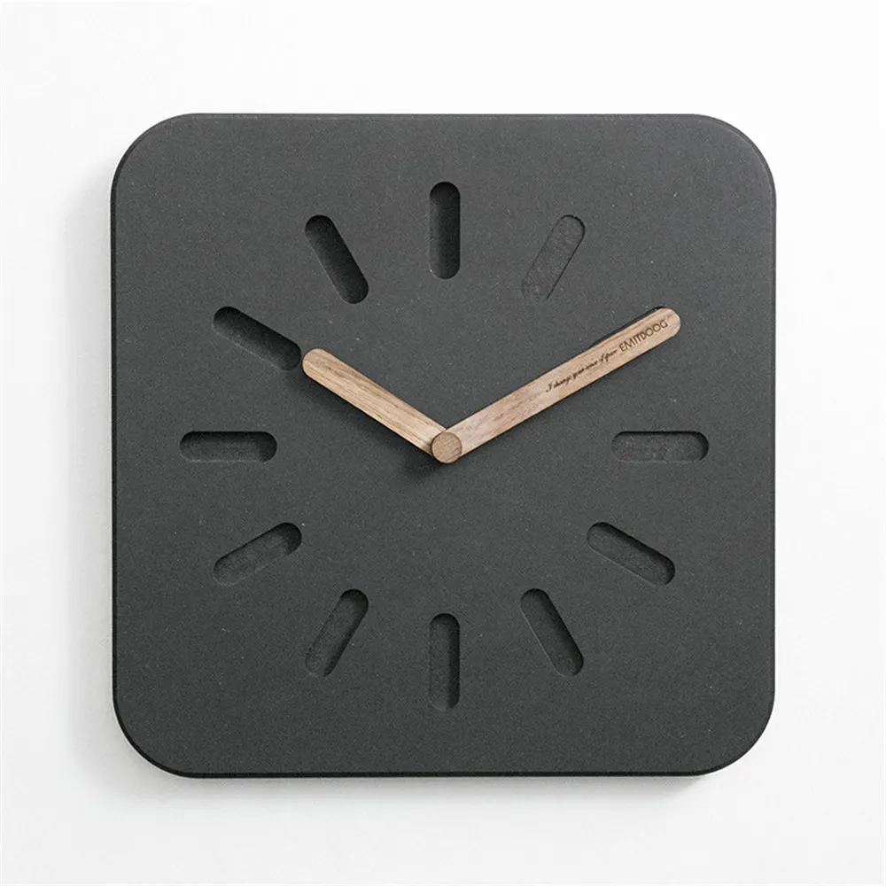 Модные современные МДФ настенные часы скандинавские минималистичные квадратные круглые черно-серые художественные бесшумные часы Suzuki для кафе домашний декор - Цвет: 1