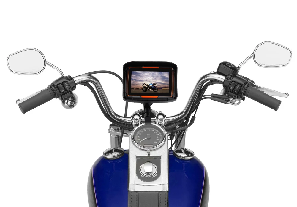 Lexitek<ALIMT >&reg;</ALIMT> L345 All Terrain 4_01.3 Inch Motorcycle GPS Navigation System Waterproof IPX7 4GB Internal Memory Bluetooth