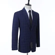 Мужской пиджак, мужской пиджак, высокое качество, клетчатый, в полоску, модный, тонкий, мужской, Деловой, Повседневный, Деловой, пиджак, на заказ, размер
