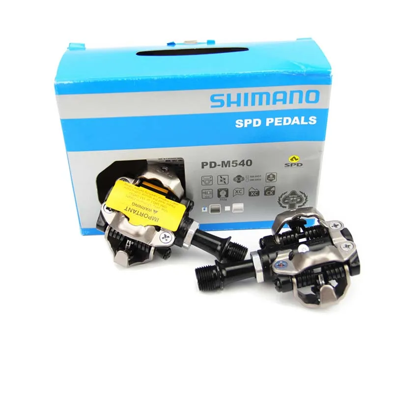 

SHIMANO PD M540 SPD Pedals MTB Bicycle Part Black & Silver Cycling Self-Locking Pedal SPD SM