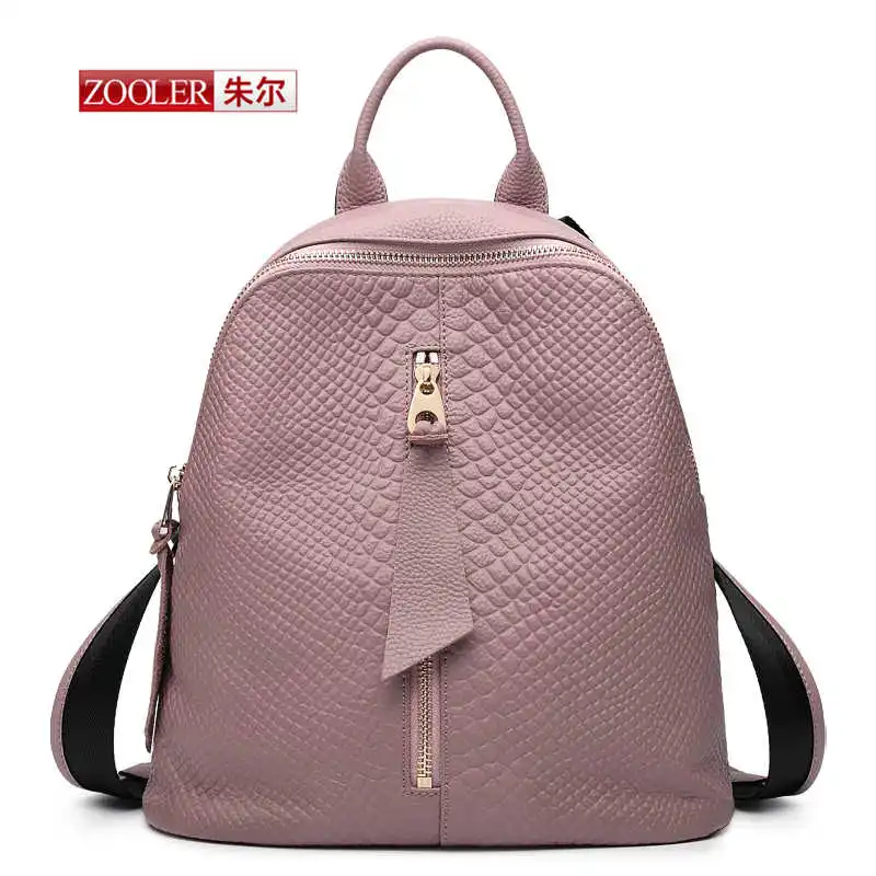 

ZOOLER Backpack Famous BrandsCrocodile Pattern Backpack Genuine Leather First Layer Cowhide Women Preppy Style Backpack#YL-3903