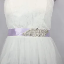 Laaf Crystal Style Hand Made Diamonds Satin Wedding Dress Belt Luxury Sash Ribbon White Beige Bridal Belt Cinturon Novia
