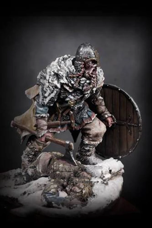 

Unpainted Kit 1/24 75mm Viking Warrior man Hunter soldier 75mm Resin Figure miniature garage kit