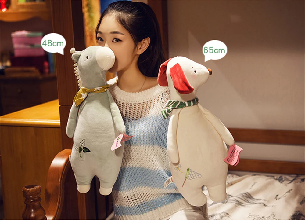 Fancytrader Soft Dog Animals Plush Pillow Doll Lovely Stuffed Big Pop Anime Dogs Toys for Kids Adults Gifts 12