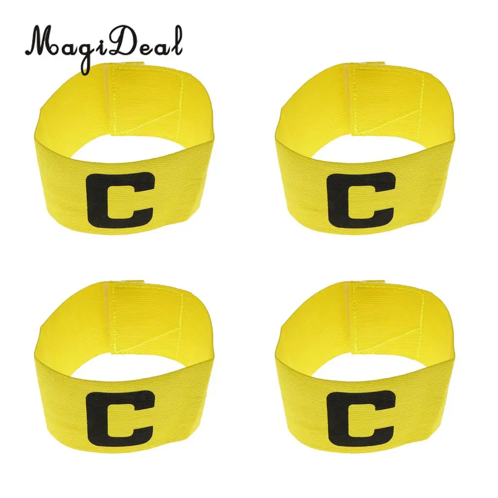 MagiDeal 4 Pieces Adjustable Soccer Captain Armband Football Basketball