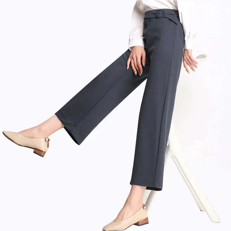 New 2 colors sexy high waist ninth pants bow elastic waist loose women's casual pants