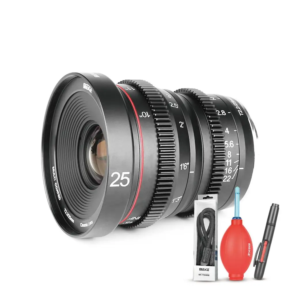 

Meike 25mm T2.2 Large Aperture Manual Focus Prime Low Distortion Mini Cine Lens Compatible with Fujifilm X Mount Lens