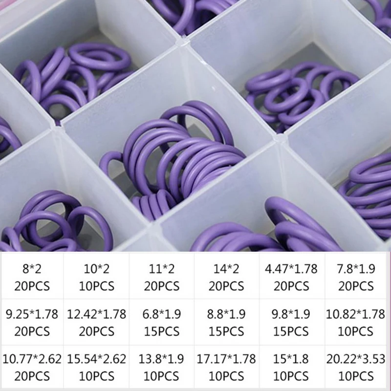 O Ring Set Seal Kit R134a R12 HNBR Rubber O-Rings Assortment For Car Automotive Air Conditioner A/C System Repair Tool o ring set air conditioning repair kit air conditioning recharge kit