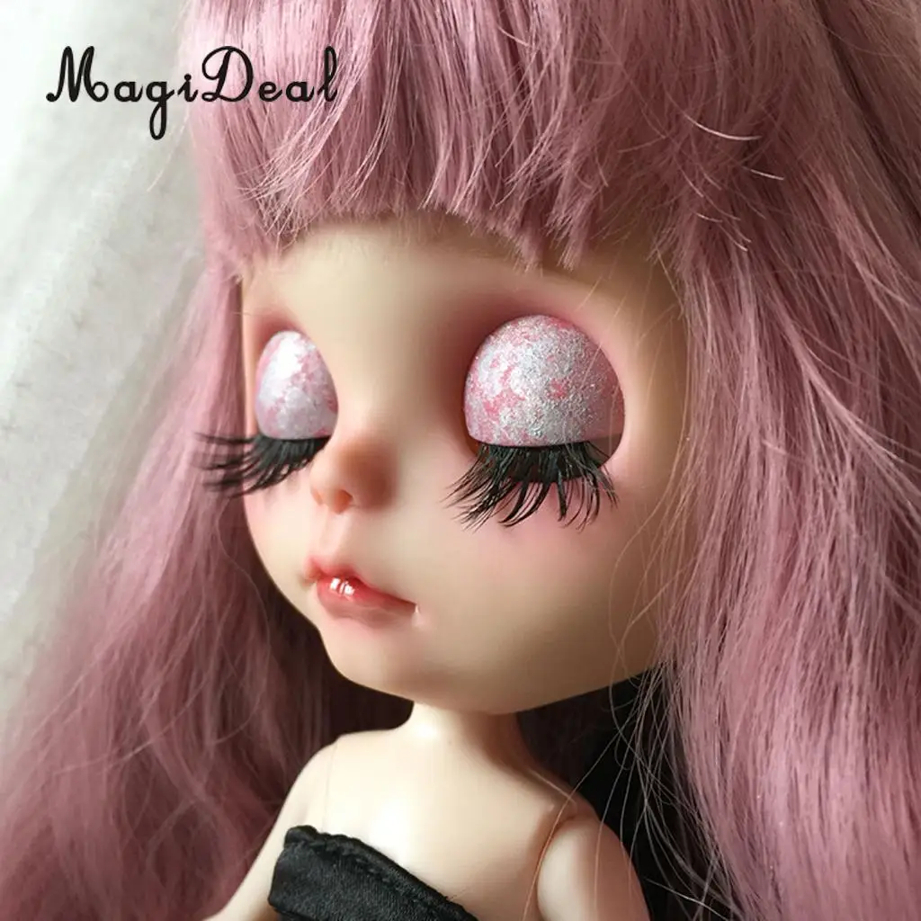 MagiDeal High Simulation 5Pairs Black Plastic Fake Eyelashes for 12 Inch Doll Make Up DIY Making & Repair Acc Children Girls Toy