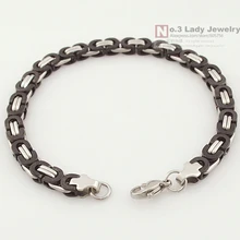 GOKADIMA нержавеющая ювелирный стальной браслет Модный плоский Византийская цепь браслет для мужчин WB345