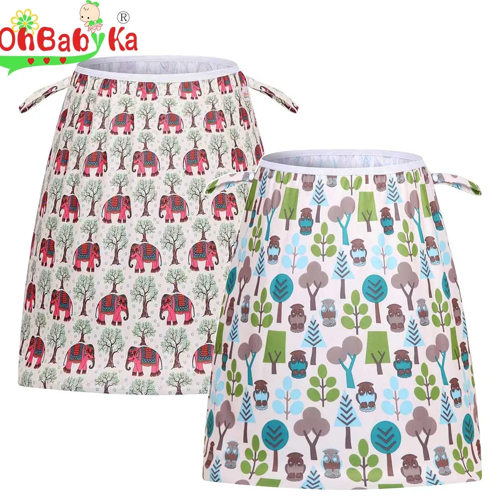 

Ohbabyka 2PCS/Pack Reusable Large Pail Liner Bag for Odorless Cloth Diapers or Laundry Waterproof PUL Baby Nappy Wet Dry Bag