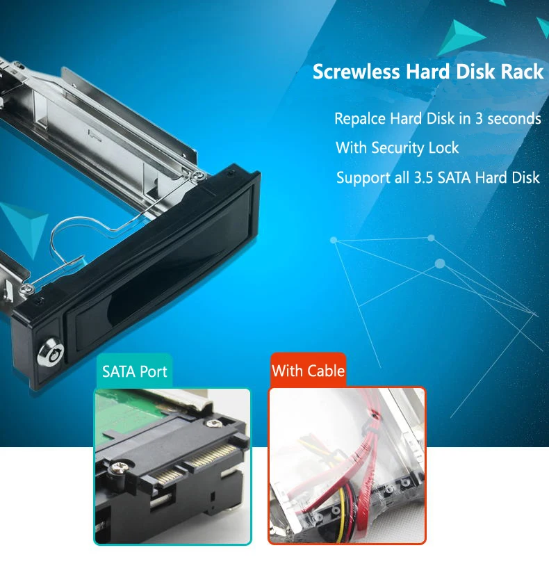 3,5 "caddy/SATA Mobile Rack | SATA I/II/III SSD/HDD Carrier в 5,25" отсек привода до ГБ/сек. 6,0 | Anti-vibration Kit | с замком
