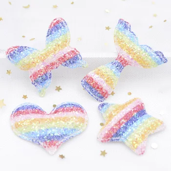 

8Pcs Slap-up Glitter Iridescence Sequins Padded Patches Mermaid Tail/Heart/Butterfly/Star Appliques for DIY Hair Clips Decor S02