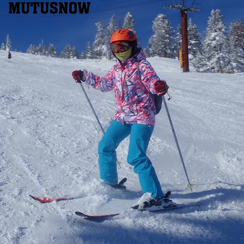 بدلة تزلج المرأة الماركات 2019 جديد عالية الجودة Snow Ski سترة فستان أطفال مع سروال داخلي الدافئة للماء صامد للريح الشتاء النساء بناطيل تزلج