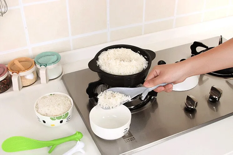 2 шт. термостойкая ручка белый рисовая лопатка рисовая Совок антипригарная креативная рисовая Ложка кухонные инструменты