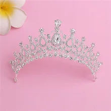Роскошный Серебряный головной убор ручной работы со стразами, диадема для невесты, свадебные тиары и короны, ювелирные изделия для волос, аксессуары JL