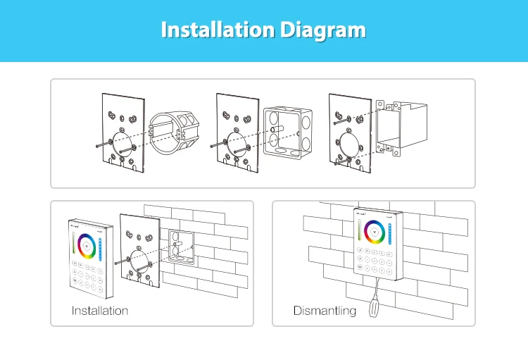 Mi. Light FUT089 2,4G беспроводной 8 зоны RF пульт дистанционного управления; B8 Сенсорная панель настенный пульт дистанционного управления; LS2 5 в 1 светодиодный контроллер для RGB+ CCT led