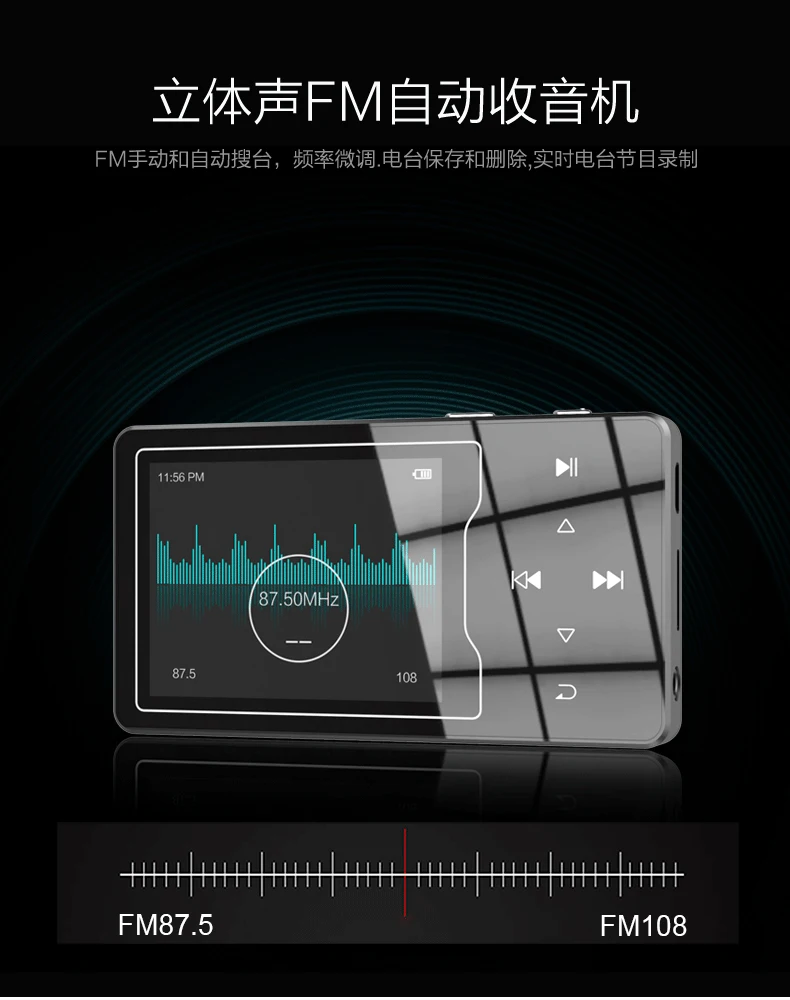 Ruidu D08 8 Гб металлический MP3-плеер 2,4 дюймов HD большой цветной экран HIFI Звук без потерь со встроенным динамиком fm-радио электронная книга Видео