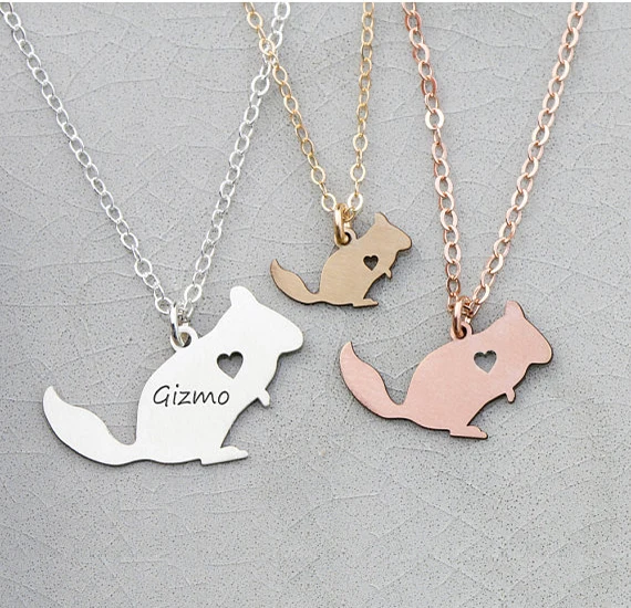 

2018 New Arrival Personalized Women Copper Animal Jewelry Squirrel Charm Chinchilla Necklace Accept Drop Shipping YP6351