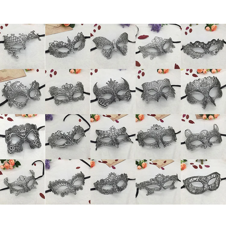 

20pcs Party Masks For Women Silver Adults Wedding Dance Ball Masquerade Fancy Dress Half Face Cosplay Halloween Masks