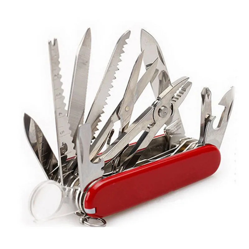  Multi-Functional Swiss 91mm Folding Knife Stainless Steel Multi Tool Army Knives Pocket Hunting Out