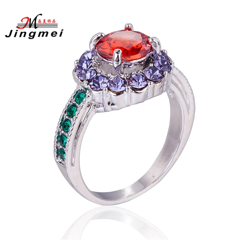 PLATINUM Plated Wedding Rings For Women Square Simulated Diamond Jewelry Bague Bijoux Femme Engagement ring Accessories |
