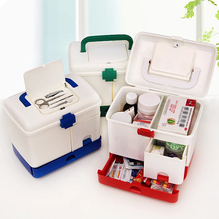 Multifunctional portable pyxides Large with drawer drug storage box
