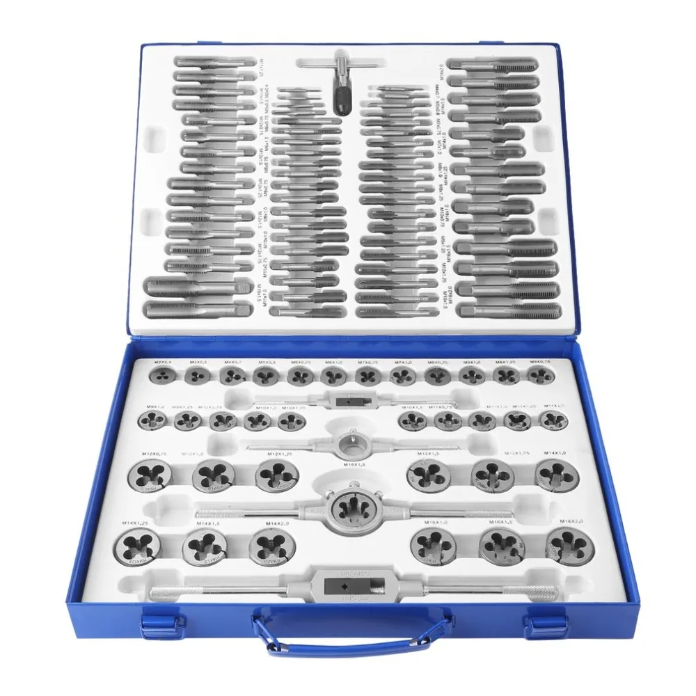 

Screw Thread Drill Kit Professional Alloy Steel Taps Thread Cutter 110 PCS Durable Metric Tap Die Set Hand Toiletry Kits 2019