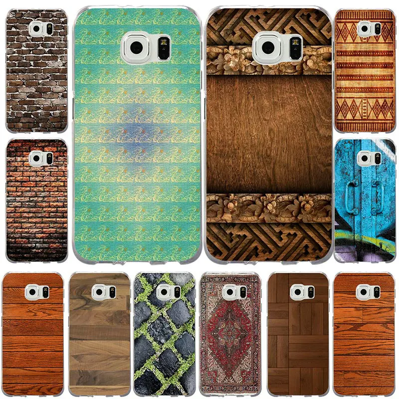 Текстура кирпичного дерева для Samsung Galaxy S2 S3 S4 S5 mini S6 S7 edge Plus S8 S9 оболочка мягкие ТПУ