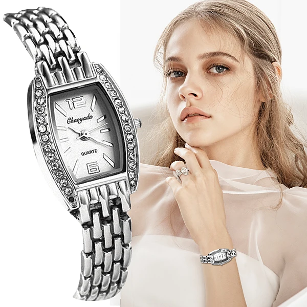 Women Silver bracelet watch rhinestone quartz fashion watches girl