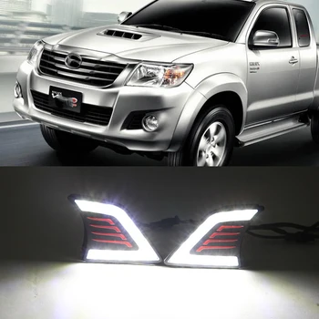 

Car Flashing 2Pcs LED DRL Daytime Running Light Daylight Waterproof Signal lamp car-Styling For Toyota Hilux Vigo 2012 2013 2014