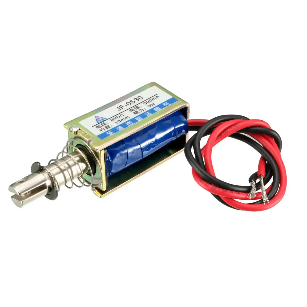 

Uxcell 300mA DC 6/24V Solenoid Electromagnet 1.8/7.2W 5N 10mm Pull Type Linear Motion Solenoid Electromagnet Magnetic 1PCS