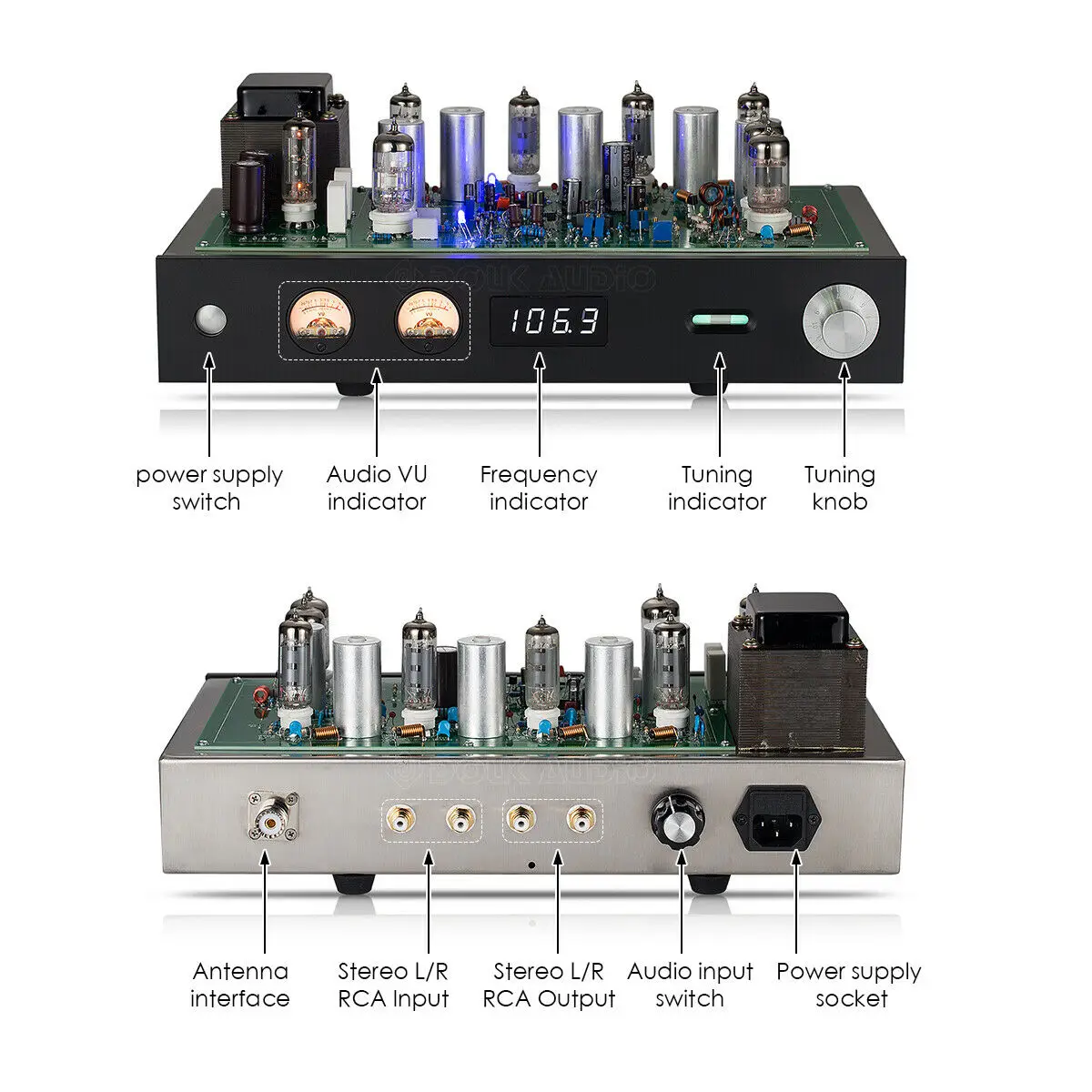 Nobsound вакуумная трубка FM Радио стерео без усилителя HiFi предусилитель готовой Amp