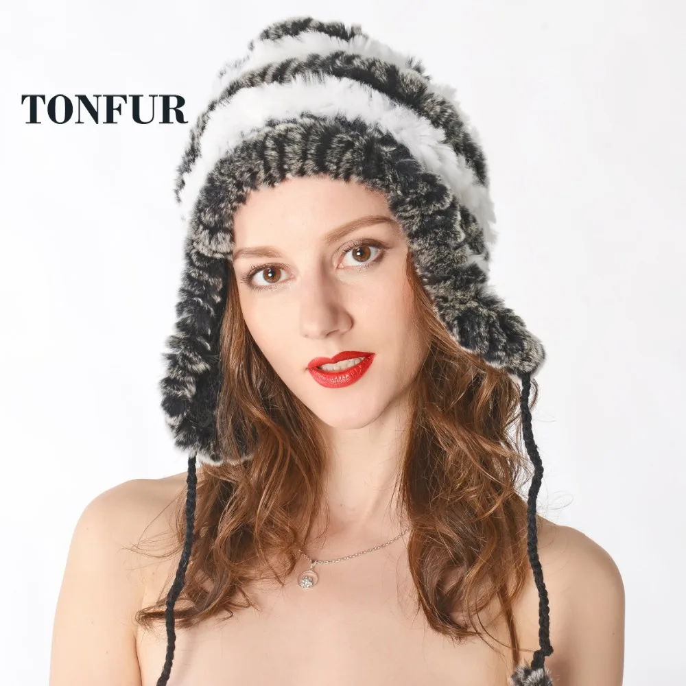 

New Women Winter Warm Real Natural Genuine Rabbit Fur Cap Headwear Winter warm Hat Free Shipping NT8356