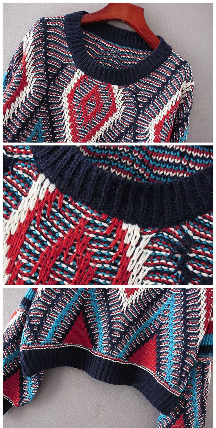 Осенне-зимний короткий женский свитер контрастных цветов, повседневные пуловеры, винтажные с длинным рукавом и круглым вырезом, трикотажные укороченные топы, женские джемперы