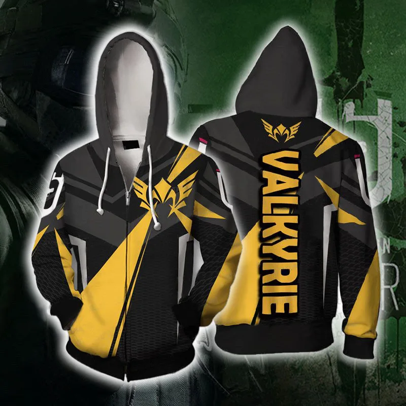 Cena Drukowanie 3D Tom Clancy sześciokolorowa tęcza Siege Game Hero Cosplay bluza z kapturem bluza męska Top sweter bluza z kapturem na zamek przebranie na karnawał
