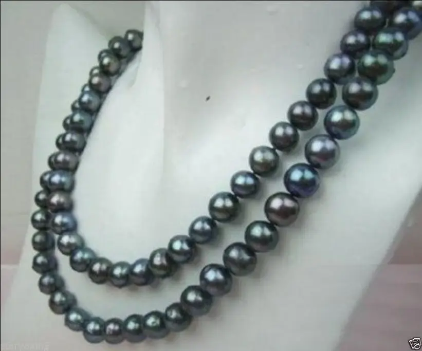

Natural AA+ 8-9MM TAHITIAN BLACK PEARL NECKLACE 36