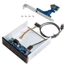 4 Ports USB 3.0 PCI Express PCI-E Card Adapter 5.25″ Front Panel Expansion Bay -R179 Drop Shipping