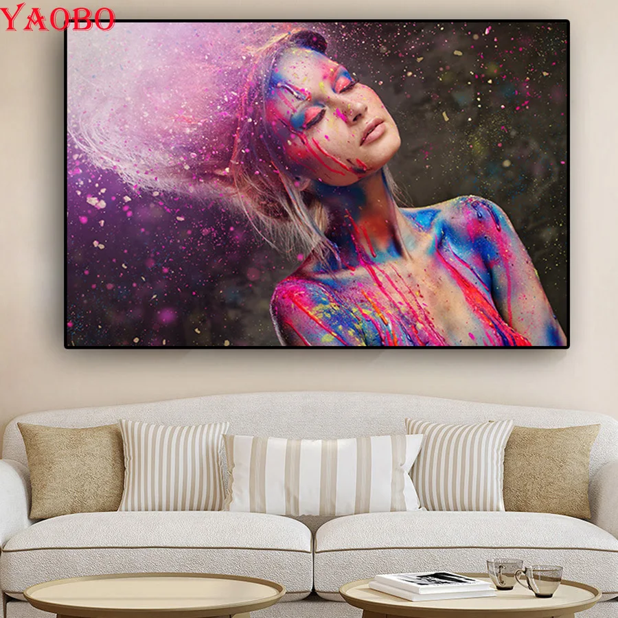 

DIY Diamond Painting Embroidery "Color Makeup Woman" Cross Stitch Square/Round Diamond Mosaic Wall Art Picture Nordic Decor