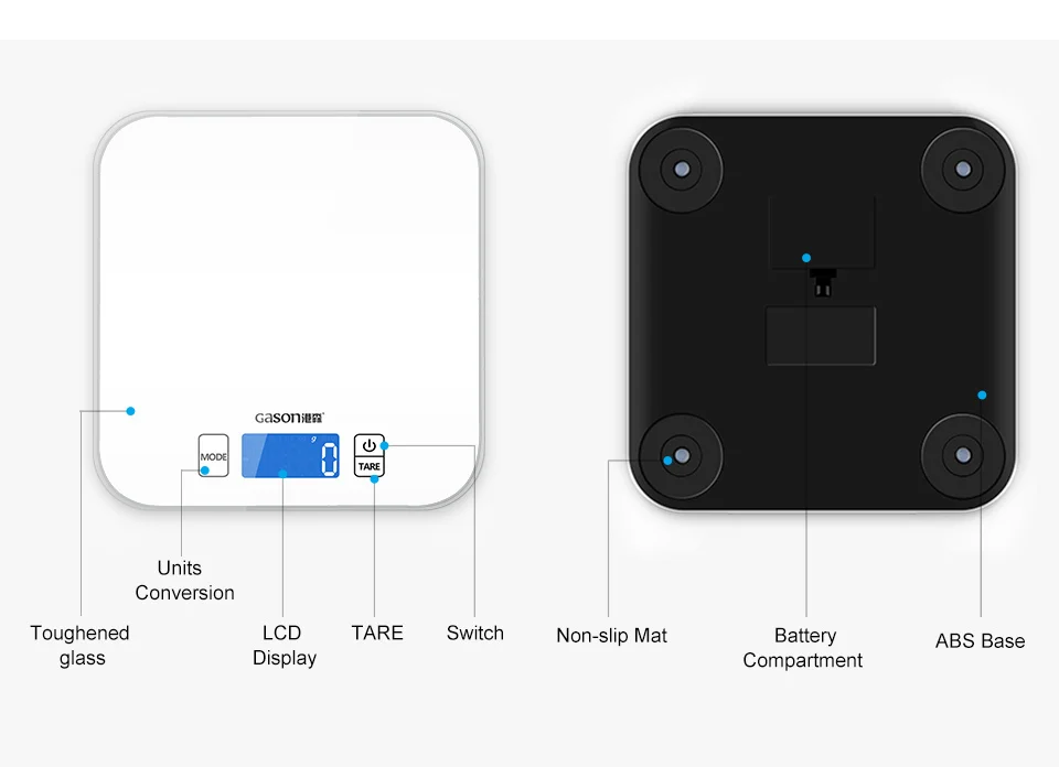GASON C1 цифровой Кухня весы электронные Еда масштаба закаленное стеклянные весы 15 кг ЖК-дисплей Высокая точность измерительных инструментов