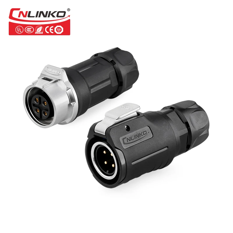 

CNLINKO 10A Solder Type Field Assembly IP67 Push Pull Aviation Waterproof Industrial 4 Pin Circular Connector
