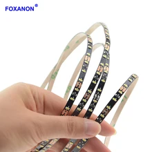 Foxanon – bande lumineuse Led Flexible, Ultra-étroite, 5mm, 3014 SMD 2835, 120 diodes/m, PCB noir, blanc chaud, étanche IP33