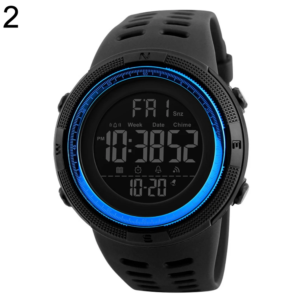 Beste 10 Pcs Skmei 1251 Fashion Multifunctionele Digitale Horloge Siliconen Waterdichte Sport Polshorloge Mannen Часы Мужские Gratis Verzending