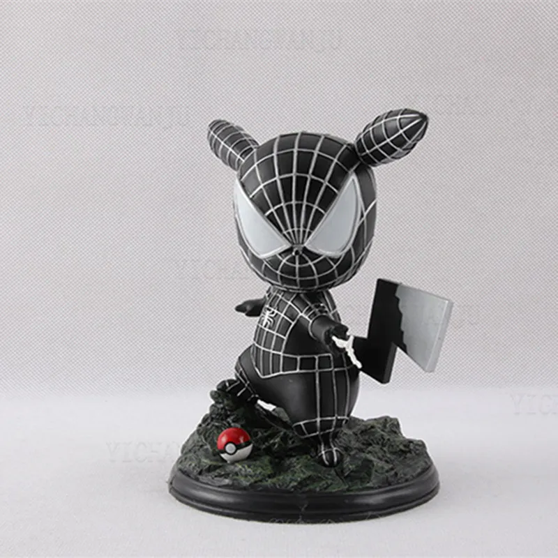 

140mmSpider-Man Action Figures Pikachu Cosplay Spiderman Venom PVC Anime Pikachu Collectible Model Toy