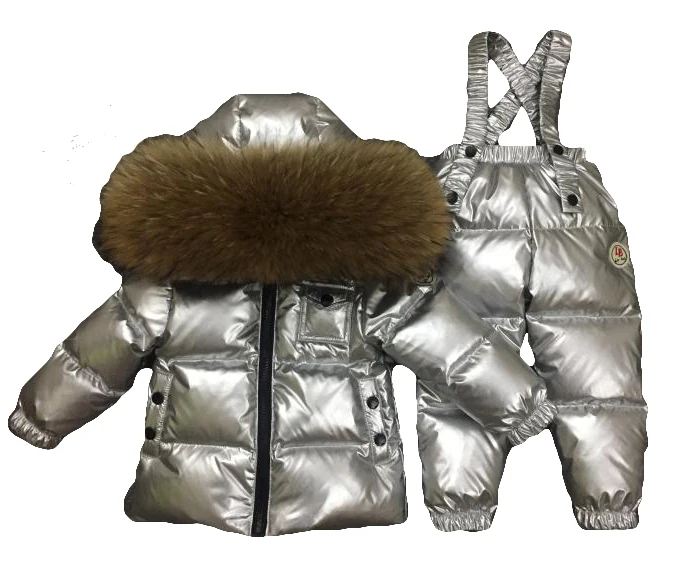 

Winter Silver Set Children Baby Boy Thick Clothes 90% White Duck Down Kids Ski Suit Overcoat Baby Girls Parka Girl Down Jacket