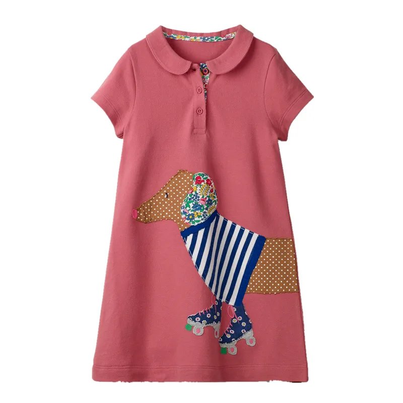 

Princess Dress Baby Girl Clothes Summer Tunic Cotton Girls Dress with Animal Applique 2019 New Kids Dresses Children Clothing