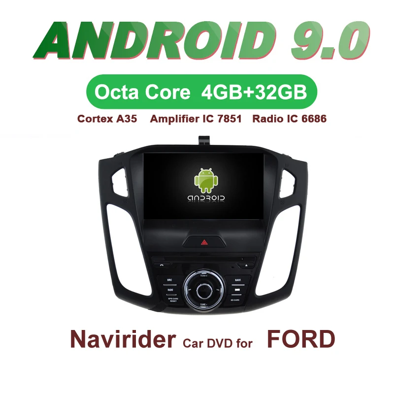 

Navirider GPS Android 9.0 bluetooth stereo 4-Core 8-Core car DVD player for FORD FOCUS 2015 tape recorder autoradio accessories