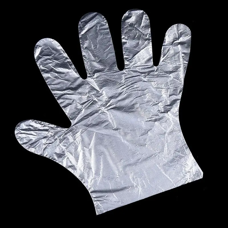 200 шт/100 шт пластиковые большие Одноразовые Полиэтиленовые прозрачные перчатки для приготовления пищи, чистки кухни, ресторана, барбекю, аксессуары